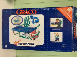 Vintage Graco Sport Tot - Loc Clamp On Table High Chair Kiitos Pattern