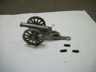 Vtg Marx Blue And Gray Civil War,  Fort Apache,  Silver Firing Cannon And Shells