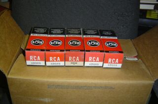 (5) Nos 6bg6g Rca Vintage Vacuum Tubes In Boxes 4 Dated 5 - 56 1 9 - 60