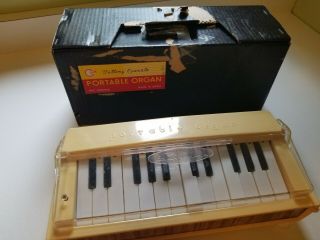 Vintage 1960 ' s SUN Japan Battery Operated Portable 24 Key Organ w/Box (Repair) 3