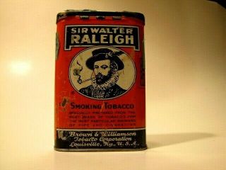 Sir Walter Raleigh Smoking Tobacco Empty Metal Container Tin