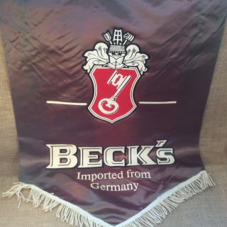 Vintage Set Of 3 German Beer Banners,  Beck’s,  St.  Paul Girl,  & Grenzquell
