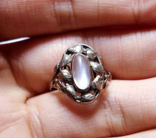 Antique Arts And Crafts Silver And Moonstone Ring Af