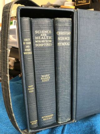 3 Christian Science Books - 1919 - 1934 - Mary Baker Eddy Vintage Book Box