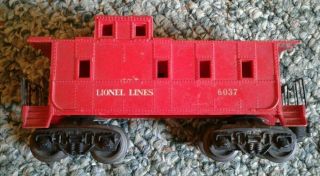 Vintage Lionel Lines 6037 Red Caboose Train Car O Scale Railroad Car