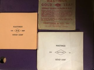 2 Packages Vintage Hastings 23 Karat Gold Leaf,  32 Sheets Total