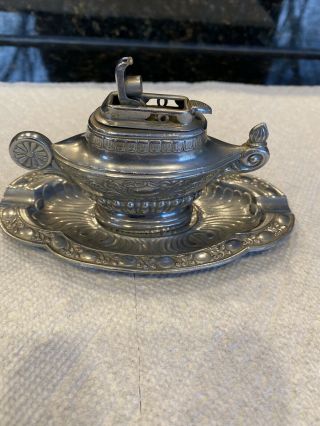 Vintage Table Lighter And Platter Made In Occupied Japan