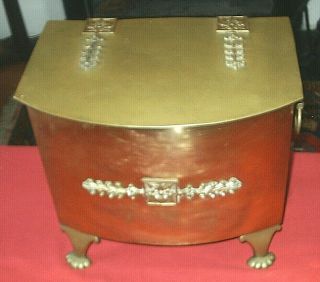 Antique Brass Coal Box/ Slipper Box/ Storage 2
