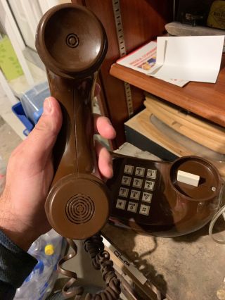 RARE VINTAGE WESTERN ELECTRIC ART DECO DONUT SHAPED BROWN TELEPHONE 2