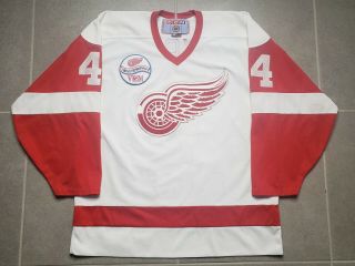 Detroit Red Wings Vintage Nhl Ccm Hockey Jersey Anders Eriksson W/ Believe Patch
