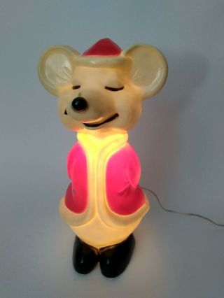 Vintage Christmas Mouse Light Up Union Products Blow Mold 2
