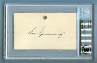 Vic Janowicz Signed Index Card 3x5 Autographed Ohio State Heisman Beckett Bas