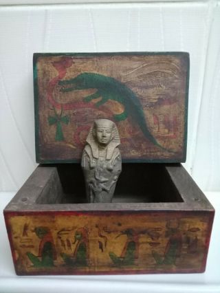 Box Of Secrets Ancient Egyptian Civilization Rare Piece.  Pharaonic Wood