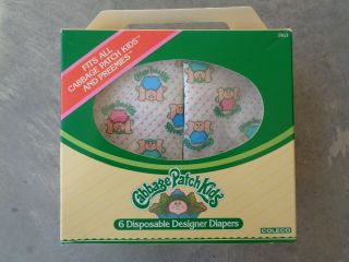 1984 Cabbage Patch Kids Disposable Designer Diapers Coleco Doll