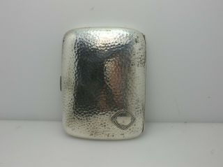 Antique Sterling Silver Cigarette Case With Hand Hammered Design - No Monograms