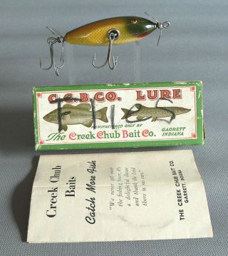 Ex - Creek Chub 1604 Golden Shiner Baby Injured Minnow Ges & Correct Box & Papers