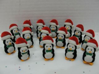 15 Vintage Miniature Felted Penguins Gift Tag Ornaments