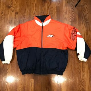 Vintage 90’s Denver Broncos Nfl Starter S1 Jacket Hood Puffer Mens Sz Xl