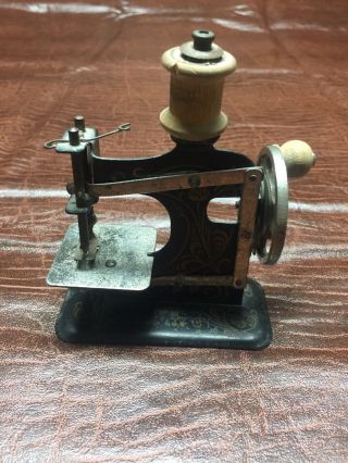 Miniature Pre - Wwii Germany Floral Antique Toy Sewing Machine
