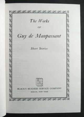 The of GUY DE MAUPASSANT • One Volume Edition • Near Fine • Short Stories 3