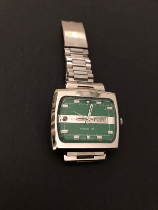 Vintage Rado Ncc 101 Green Dial 42mm Automatic Swiss Watch