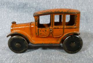 Antique 4 1/2 " Hubley Cast Iron Yellow Cab C.  1930 