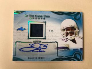 Emmitt Smith 2019 Leaf In The Game Itg Auto Jersey Relic Card 2/5