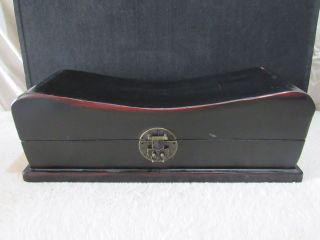 Vintage Black Two - Toned Wooden Valet Box With Hinged Lid