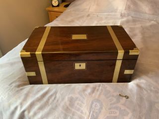 Large Victoria Writing Slope/ Box With Secret Drawers And Lock & Key