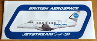 Old Pan Am Express (usa) British Aerospace Jetstream 31 Airline Sticker