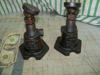 2 Armstrong Brothers Machinist Screw Jacks 2 Antique Usa
