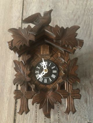 Vintage Black Forest Cuckoo Clock Beautifully Carved With Regula Movement