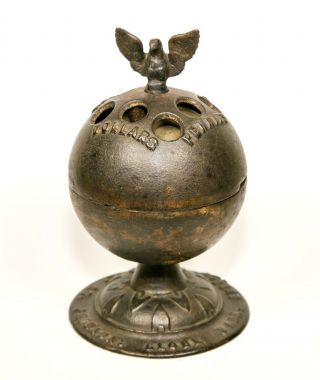 Vintage Antique Cast Iron Globe Still Bank Enterprise Mfg.  Co.  Pat Nov 12 1875