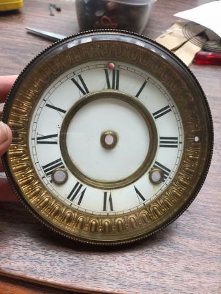 Antique Ansonia Mantle Clock Beveled Crystal Bezels & Dial 5.  75” Diameter