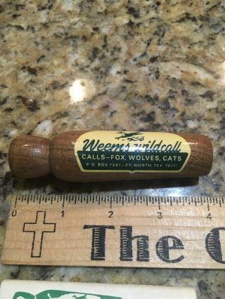 Vintage Wood Weems Fort Worth Texas Predator Wild Call Fox Wolves Cats