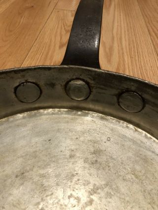 Rare Large Duparquet Antique Copper Frying Pan 3