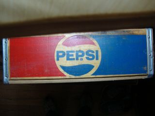 Vintage Pepsi Cola Soda Wood Crate Box 2l Old Beverage Advertising Blue Red