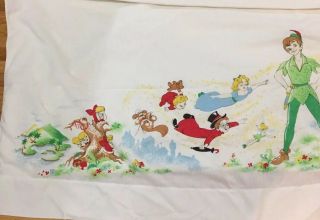 Vintage Walt Disney Productions Peter Pan Flat Sheet 3
