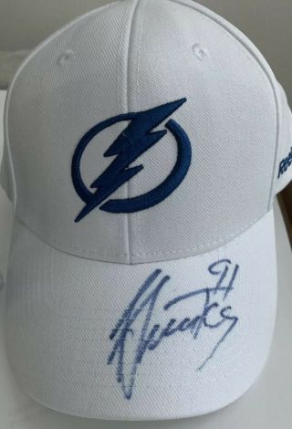 Steven Stamkos Hat Trick - Poster,  Puck And Hat Autographs