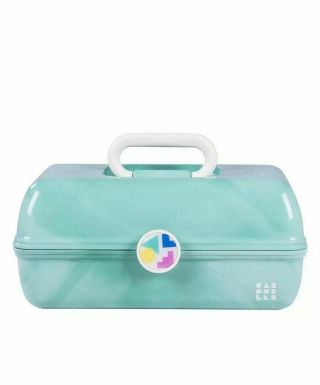Caboodles On - The - Go Girl Sea Foam Marble Vintage Case 1 Pound Make Up Case Box