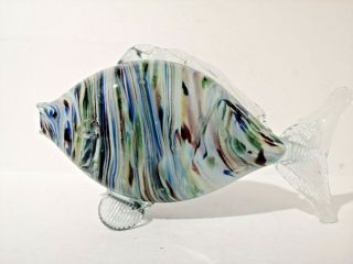 Retro Vintage Murano Style Glass Standing Fish Italian Art Multi Coloured 4