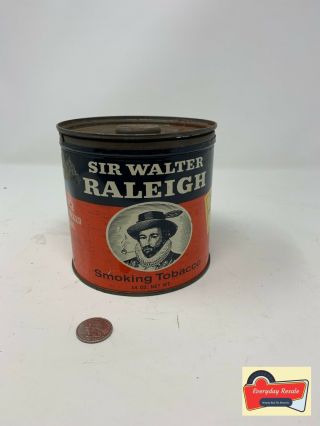 Antique Sir Walter Raleigh Smoking Tobacco Tin Litho Special Offer Can Advertis