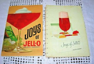 (2) Vtg Joys Of Jell - O Gelatin Dessert 1962 Pb & 1963 Spiral Cookbooks Booklets