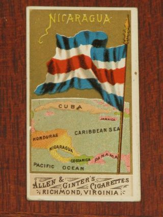 1887 N9 Allen & Ginter " Flags Of All Nations " - Nicaragua -