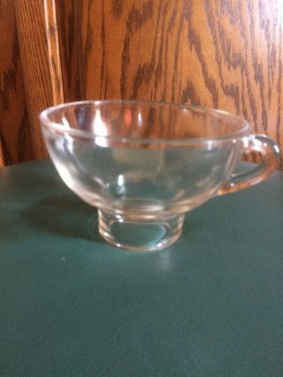 Vintage Clear Glass Canning Funnel Fruit Mason Jar Filler W/ Glass Handle