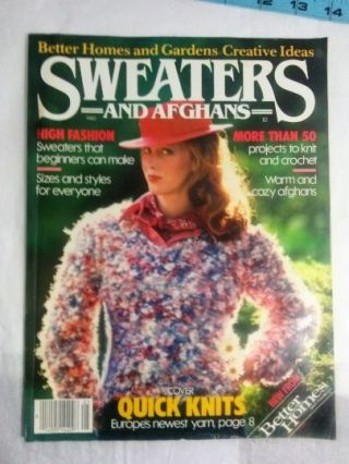 Vintage Better Homes And Gardens Sweater Patterns Knitting Crochet Afghans Book
