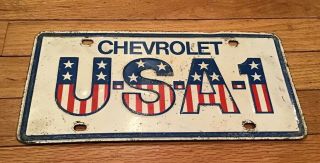 Chevrolet Usa - 1 Vintage Steel License Plate 1976 Heavy Steel