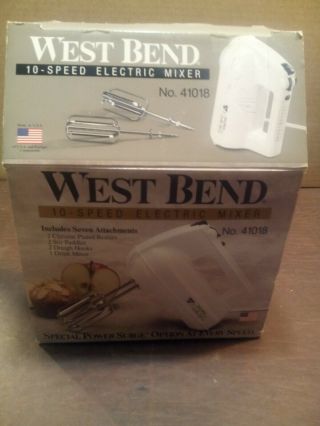Vintage West Bend 10 - Speed Electric Hand Mixer,  Model 41018