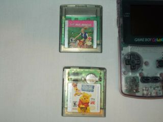 Vintage Game Boy Color Clear Atomic Purple CGB - 001 With 3 Games & 2