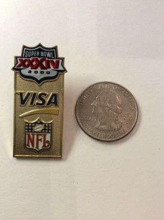 2000 St.  Louis Rams Vs Tennessee Titans Bowl Xxxiv Nfl Visa Pin